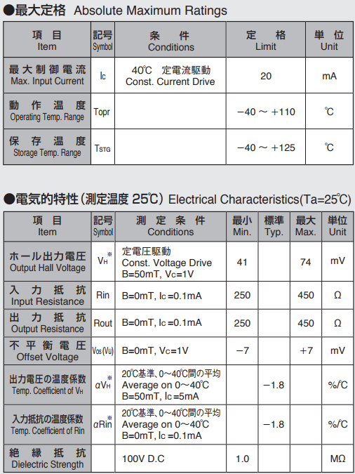 AKM旭化成HW-105C线性霍尔元件