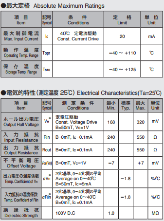 AKM旭化成HW-101A-4T霍尔元件