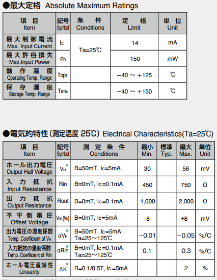 AKM旭化成HG-302S霍尔元件