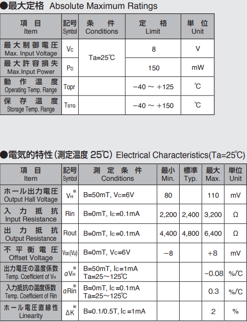 AKM旭化成HG-0715霍尔元件