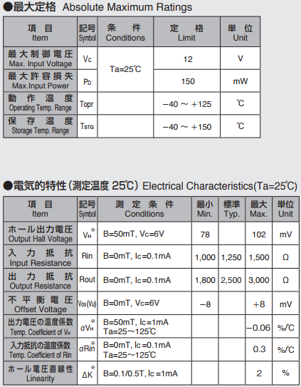 AKM旭化成HG-362A霍尔元件