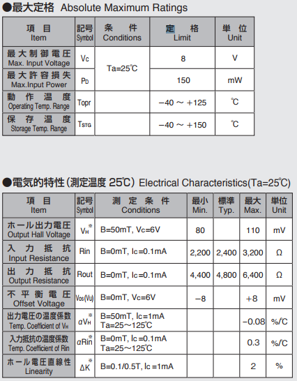 AKM旭化成HG-0815霍尔元件